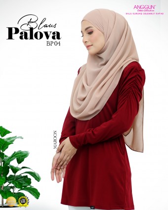 Anggun Cotton Collection Baju Kurung Selembut Kapas Blouse Moss Crepe Blouse Palova